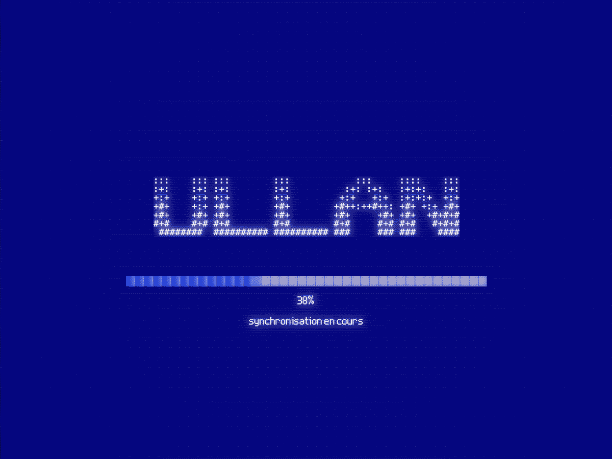 interface web du site internet du festival ULLAN 2026, le nom ULLAN apparait en blanc sur fond bleu